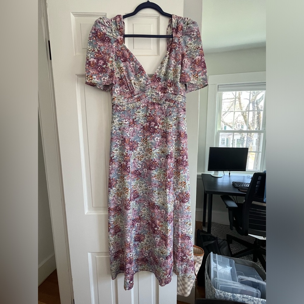 floret studios puff sleeve midi